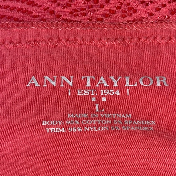 Ann Taylor Salmon Lace Trim Cami L - Picture 3 of 4